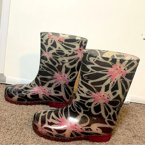 Firebugs By Mia Girl Purple Floral Rain Boots Size 13